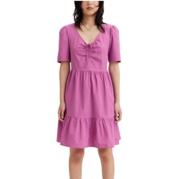 Vestido De Punto Levi's Para Bebé Niña | Manga Larga, Diseño Por Capas | Estilo Casual Y Cómodo
